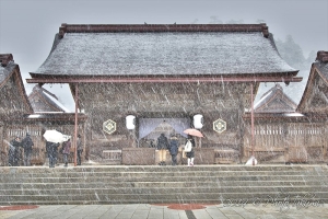 島根・出雲大社の雪景写真